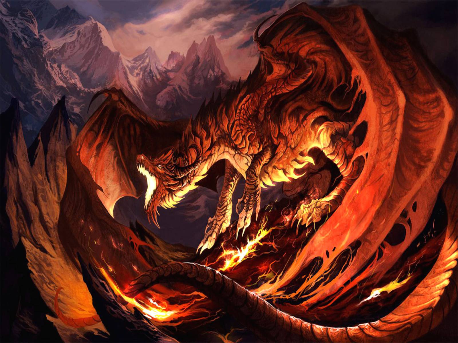 Lava Drake Dragons Wallpaper
