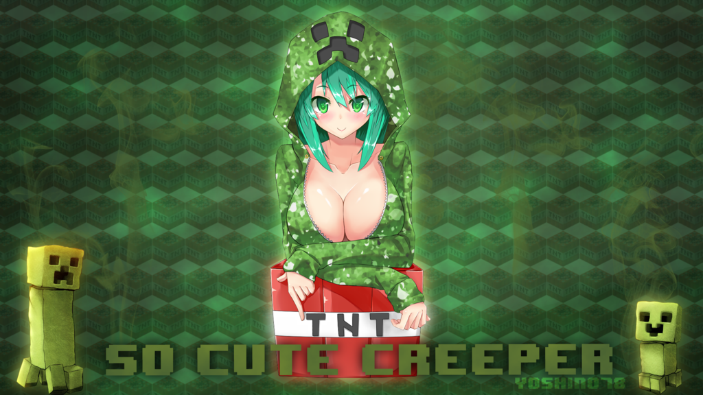 FHD Wp Minecraft So Cute Creeper By Yoshino78