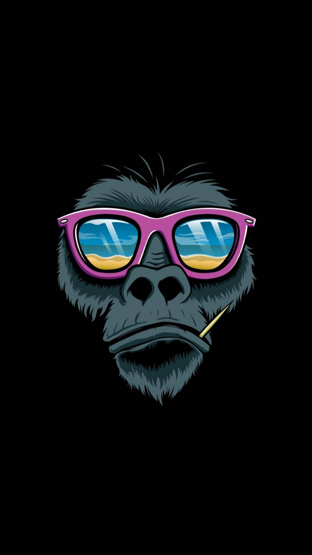 Gorilla iPhone With Pink Sunglasses Apo459olsykdr1az Wallpaper