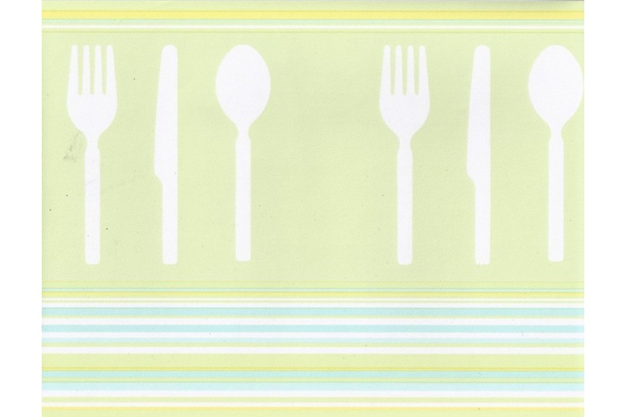 Free download Green Teal White Modern Cutlery Wallpaper Border [900x600