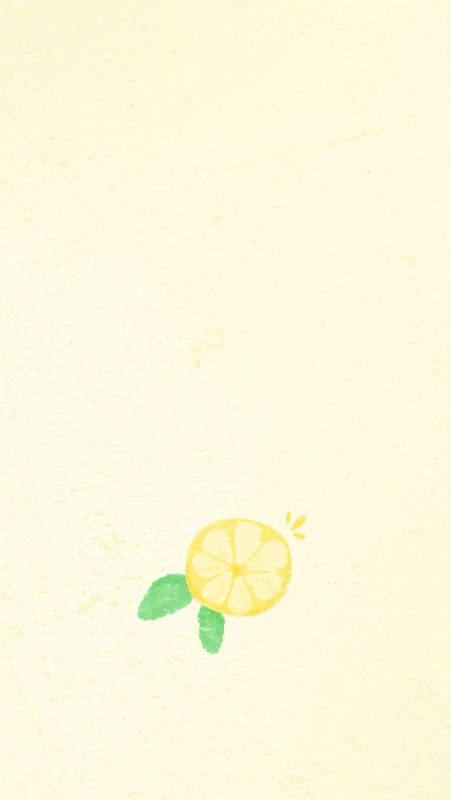 Watercolor Summer Lemon iPhone Wallpaper Home Screen Panpins