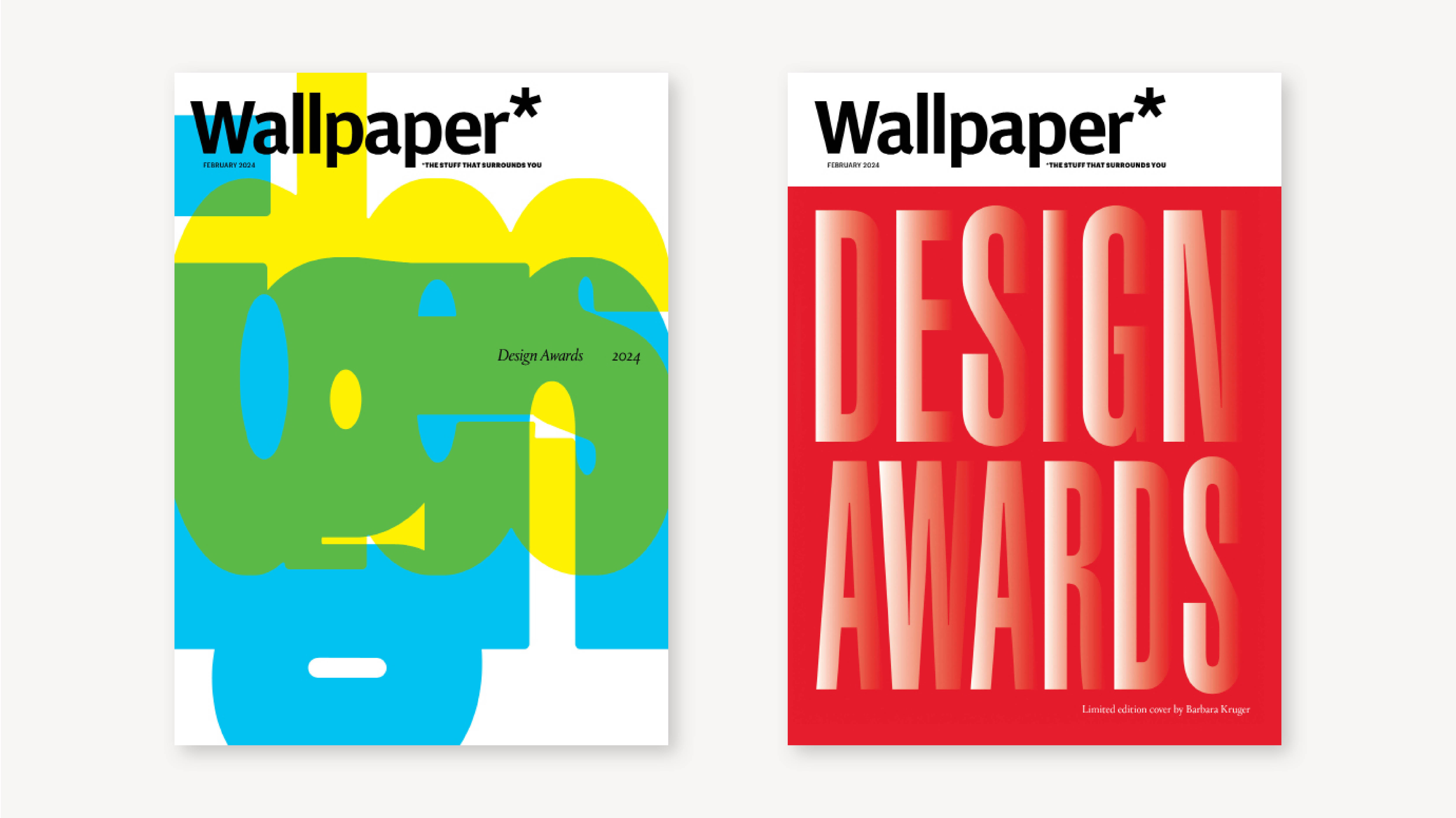 Two Wallpaper* magazine covers for the February 2024 Design Awards issue
