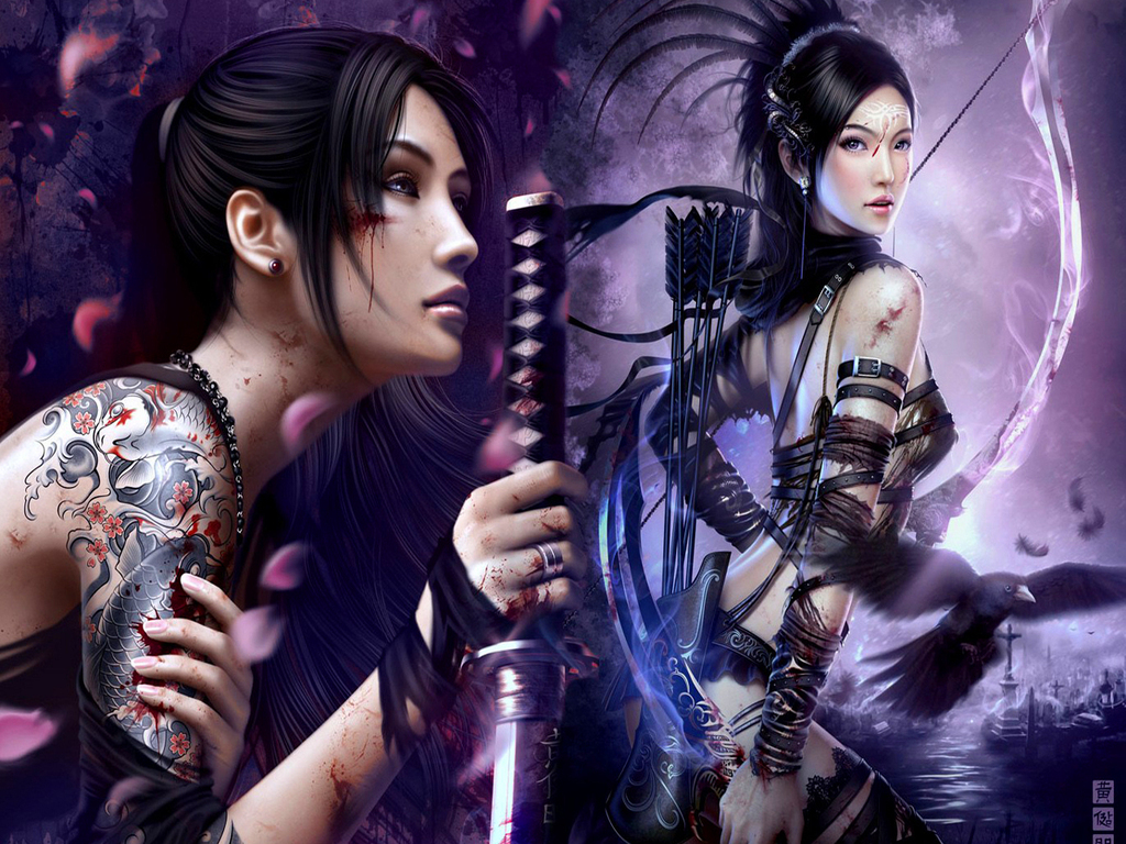 Related Pictures Warrior Fantasy Women Wallpaper Animated Background