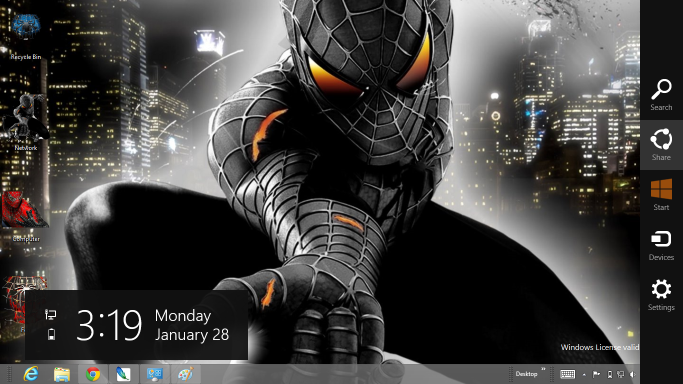 Gratis Tema Windows Black Spiderman Theme For