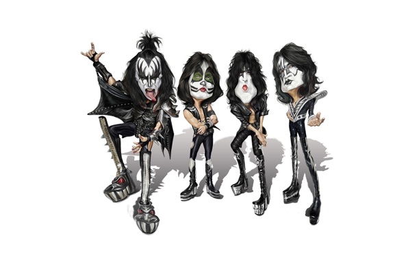 Wallpaper Kiss Band Rock Cartoon Background