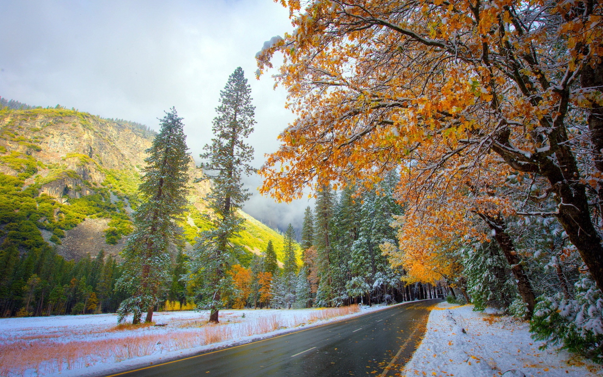 Beautiful Mountains Autumn Road Wallpapers   1920x1200   1382430