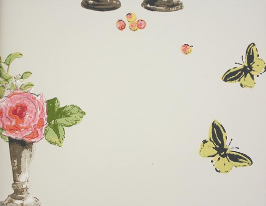 Perroquet Wallpaper Cream With Lime And Aqua Cute