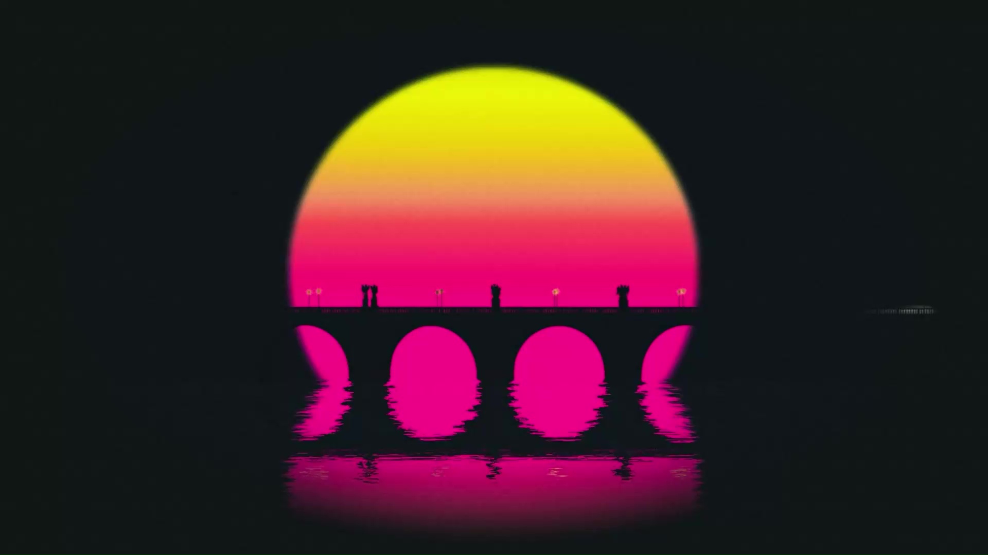 Retrowave Sunset Bridge Live Wallpaper Wallpaperwaifu