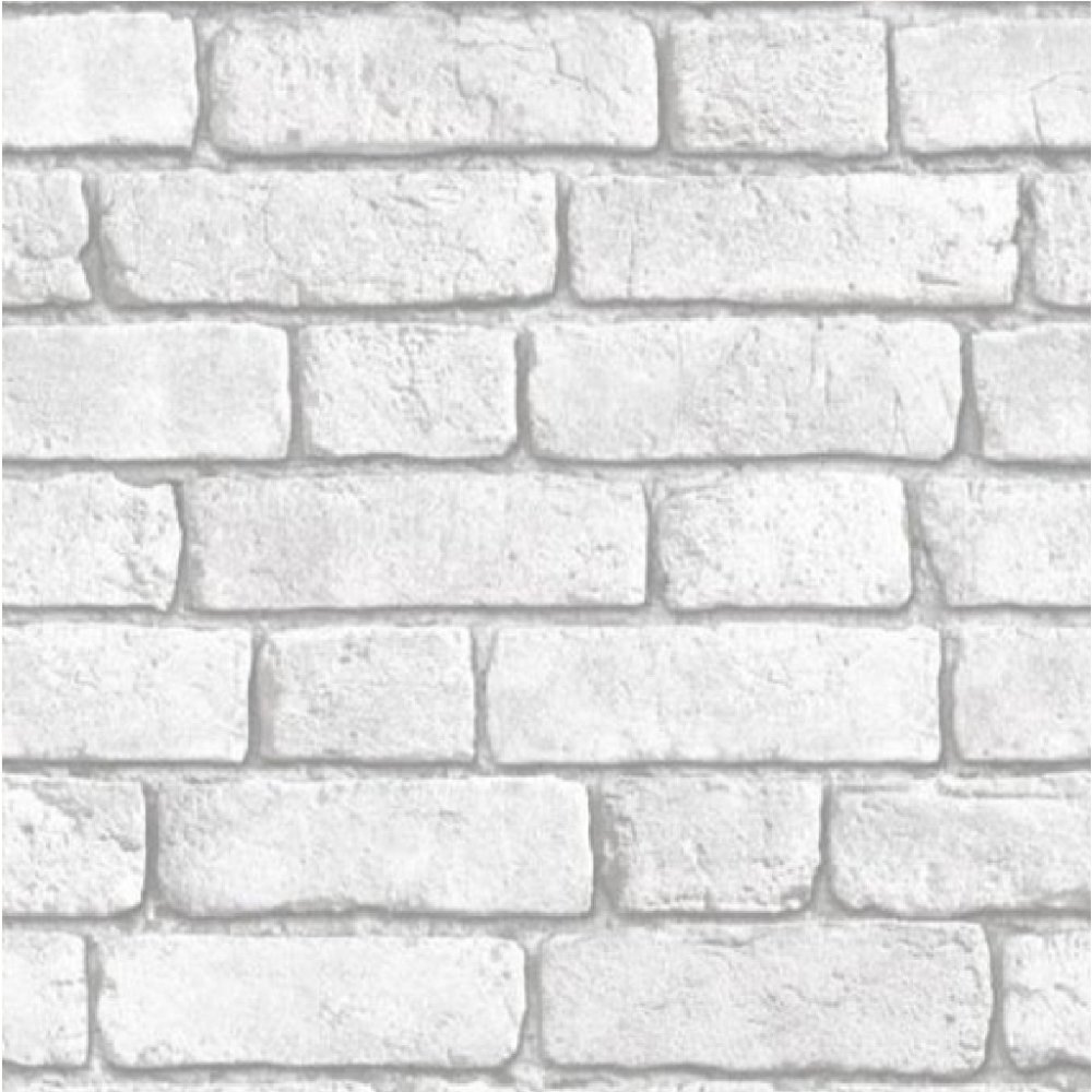 Muriva Bluff Embossed Brick Effect Wallpaper J30309 White I