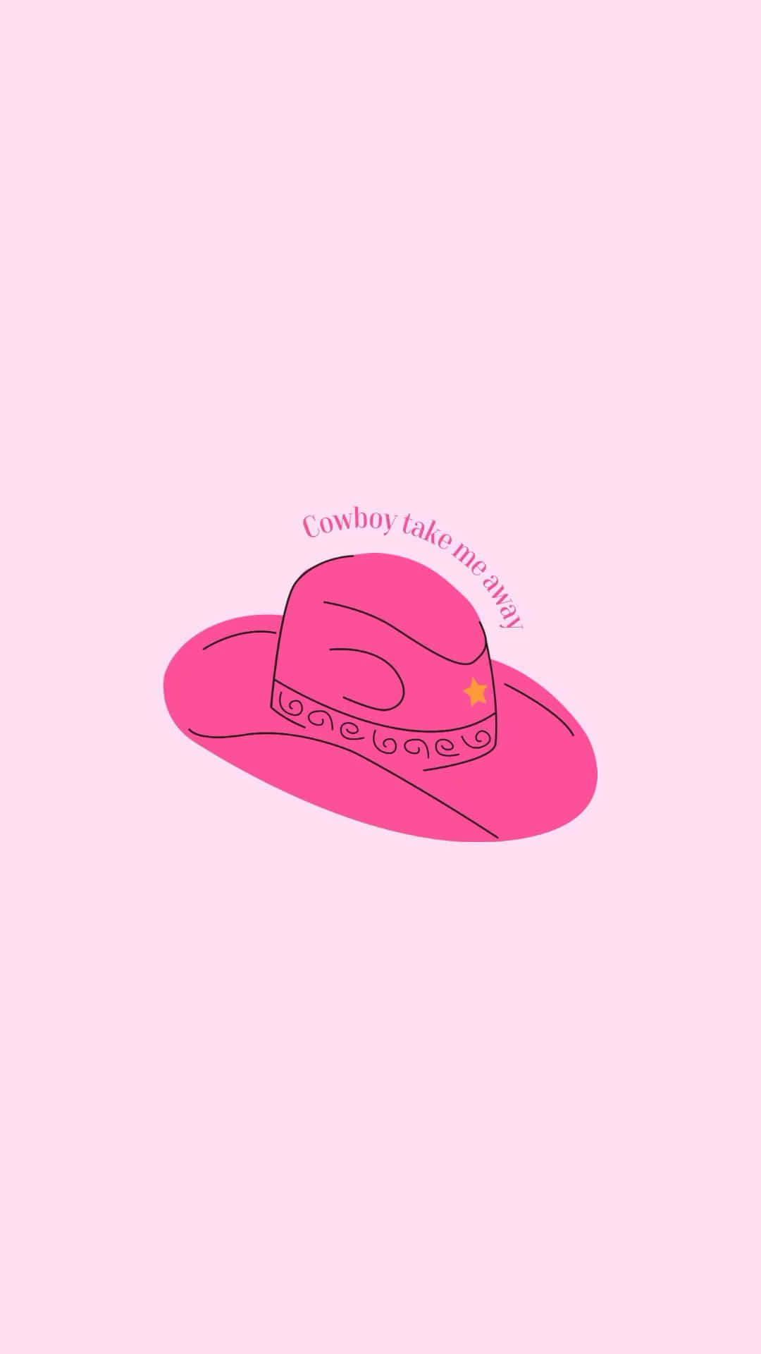 Pink Cowboy Hat Disco Cowgirl Aesthetic Wallpaper