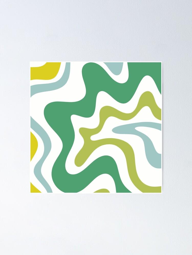Retro Liquid Swirl Abstract Pattern Square In Spring Green Ice