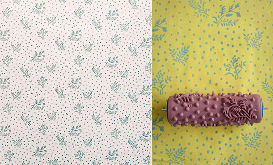 Patterned Paint Rollers Create Classic Wallpaper Via Painting