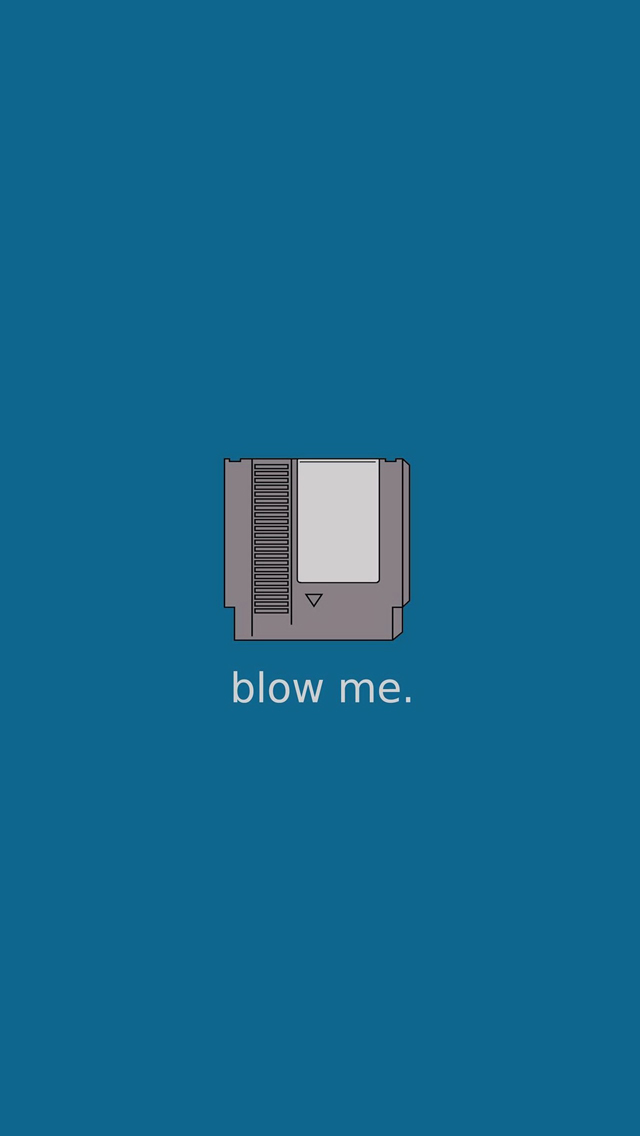 Blow Me Nintendo Cartridge iPhone Wallpaper