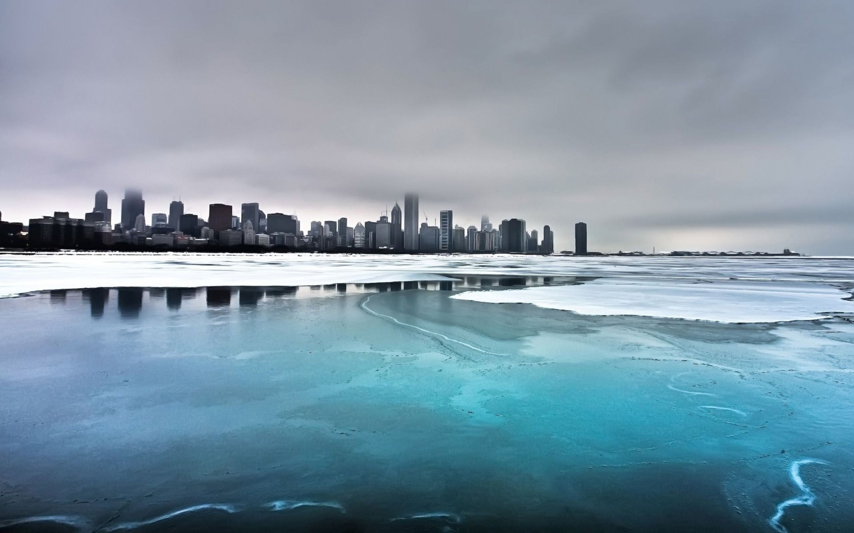 Chicago Skyline Winter Wallpaper in High Resolution at City Wallpaper 2880x1800