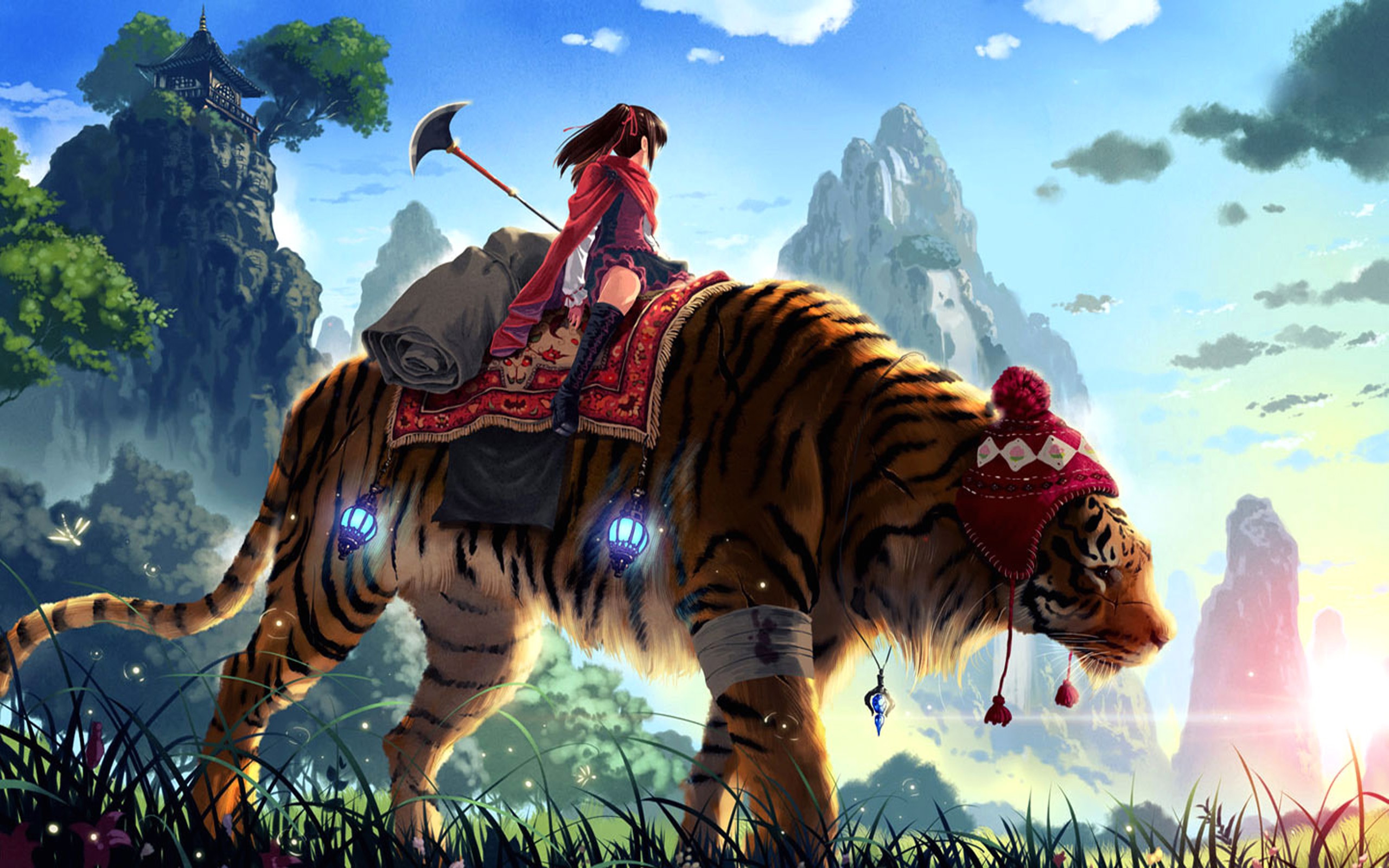 Anime Fantasy Art Tiger Wallpaper HD Desktop And