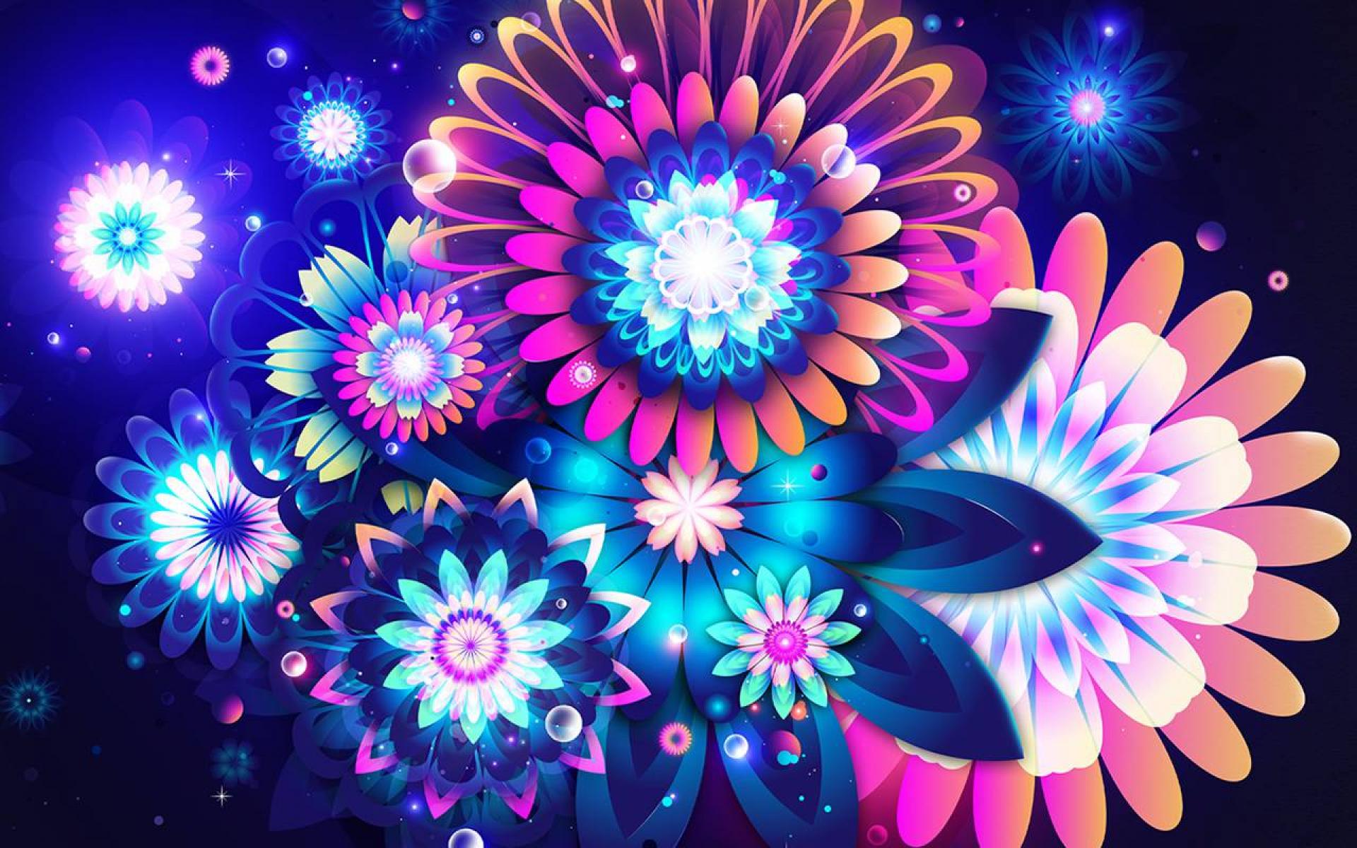 Colorful Flowers Beautiful Design Wallpaper Hq