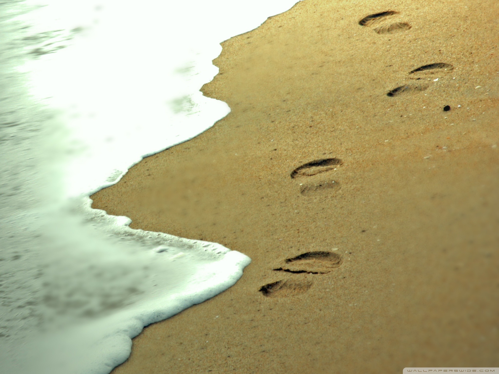 Footprints in the Sand Ultra HD Desktop Background Wallpaper for