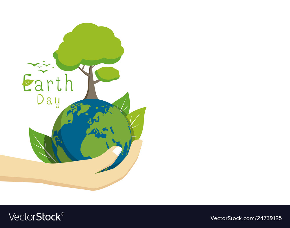 Earth Day On White Background Royalty Vector Image