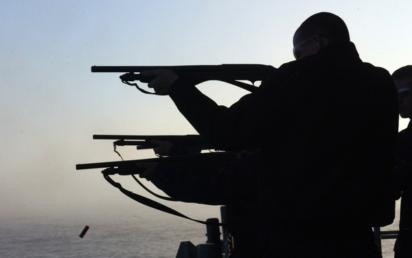 Aircraft Carrier Guns Nuclear Us Navy Sailors Shotguns Ammunition