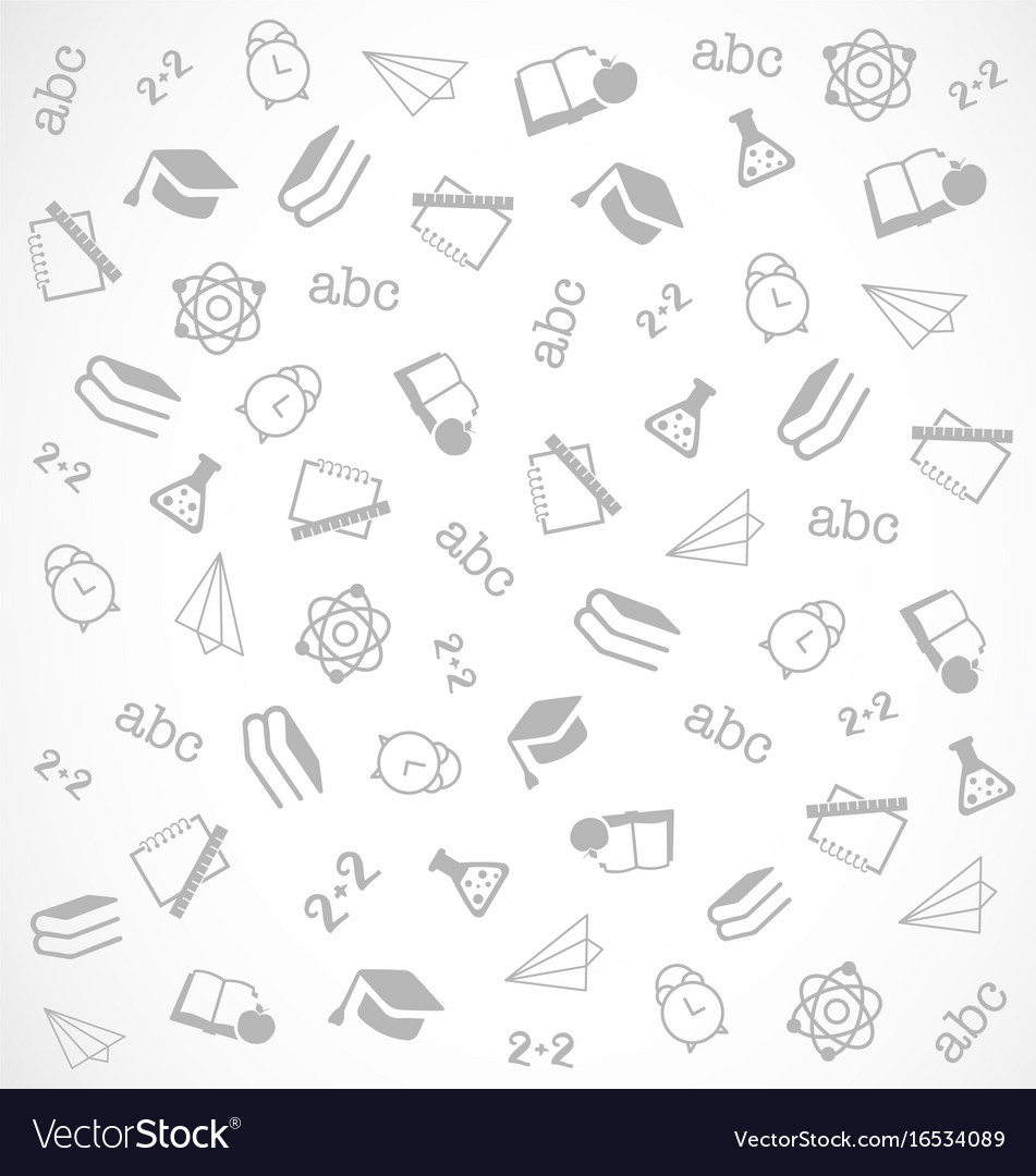 Pattern From School Elements On White Background Vector Image