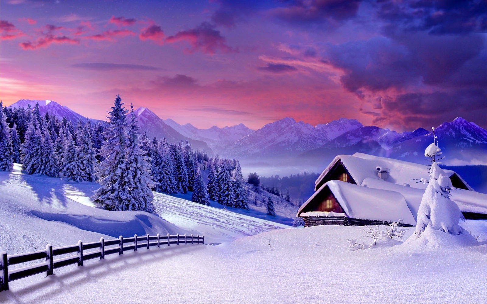 Beautiful Winter Scenery Desktop Background