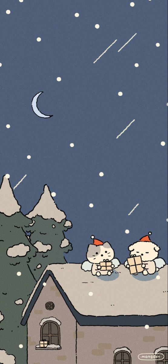 Winter Cute Christmas Wallpaper Cartoon