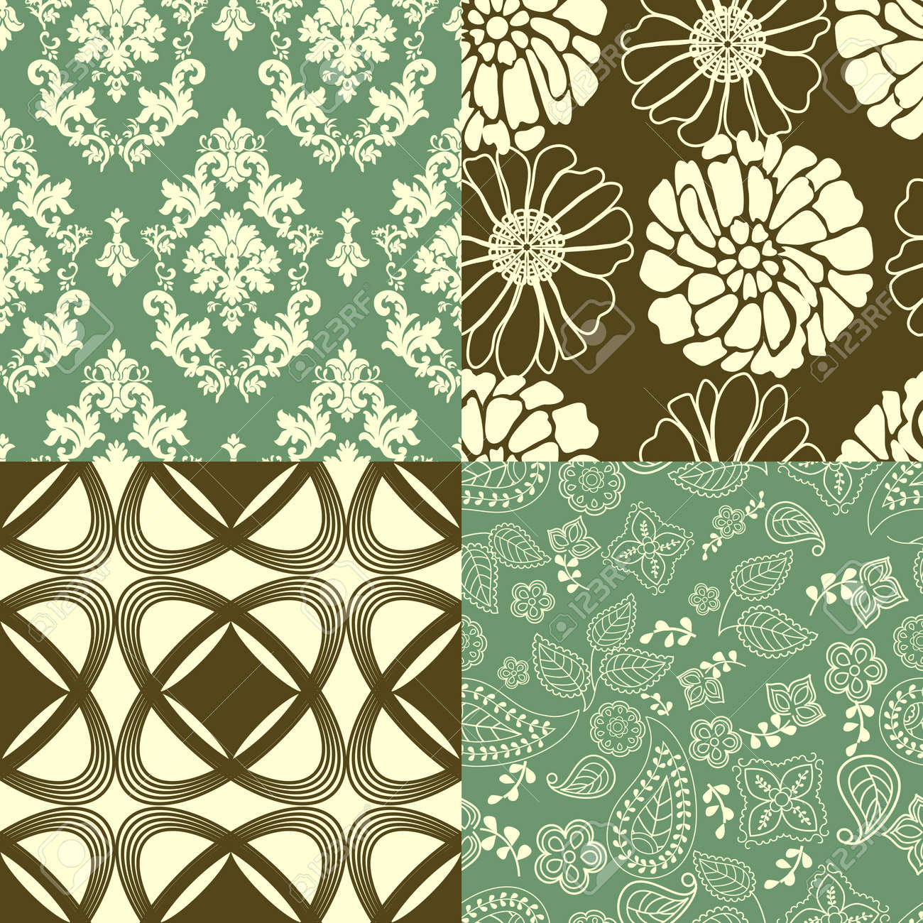 Set Of Tiling Wallpaper Patterns Royalty Cliparts Vectors