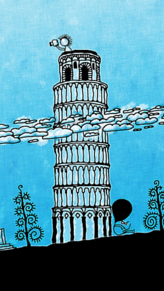 Cartoon Leaning Tower Of Pisa Wallpaper iPhone