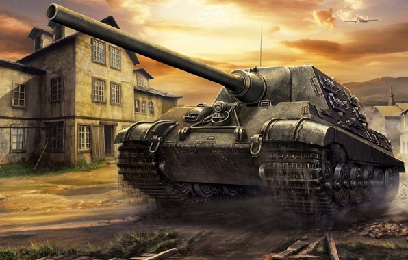 Wallpaper Jagdtiger Changed Ww2 War Tank Art Painting