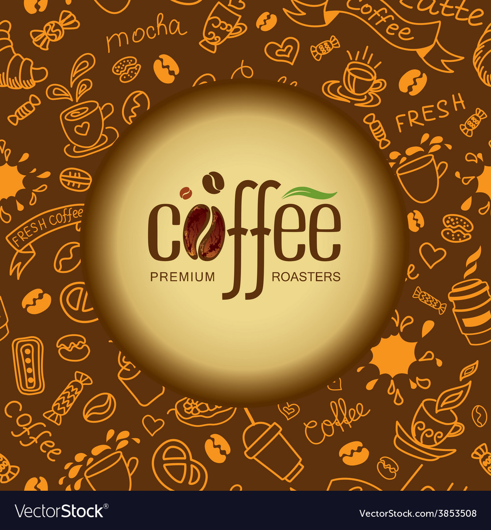 Coffee And Tea Background For Packing Royalty Vector