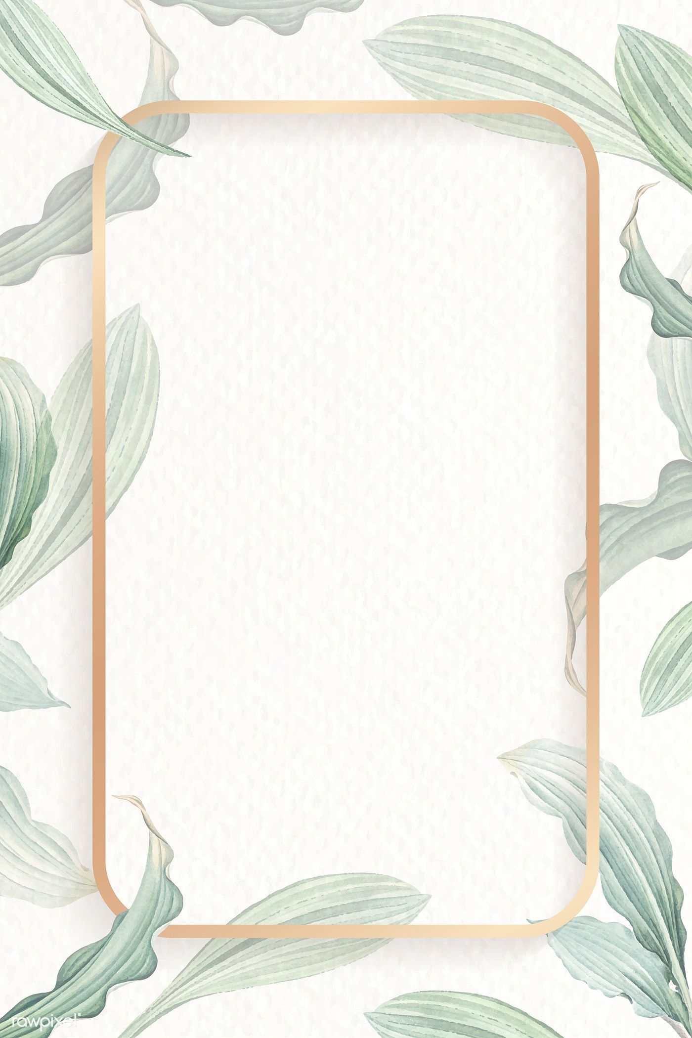 Premium Vector Of Blank Rectangle Leafy Background