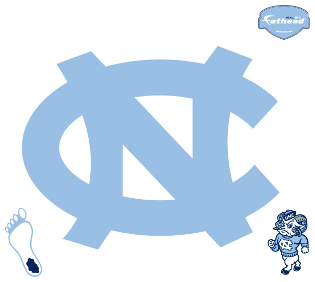 North Carolina Tar Heels Resized Logo Fathead Ncaa Wall Graphic