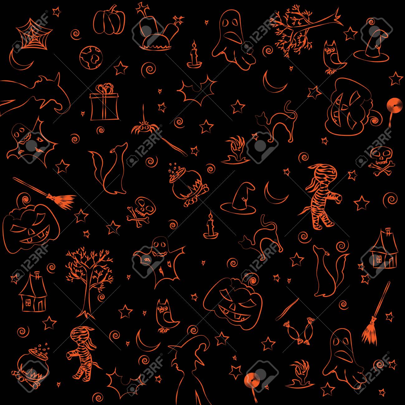 Halloween Theme Wallpaper Background Royalty Cliparts