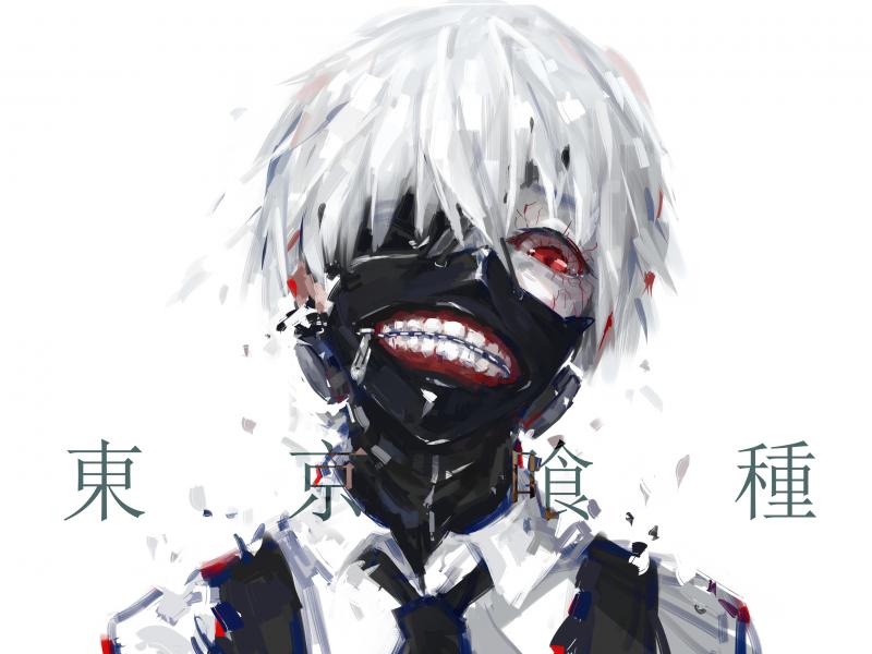 Tokyo Ghoul Kaneki Ken Mask Wallpaper With White Hairs HD
