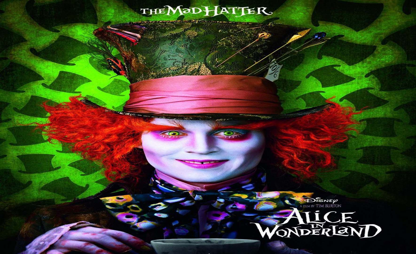 Johnny Depp As Mad Hatter In Alice Wonderland Wallpaper