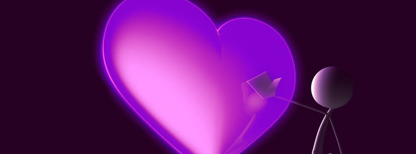 Purple Love Heart Cover Desktop Wallpaper And Stock Photos