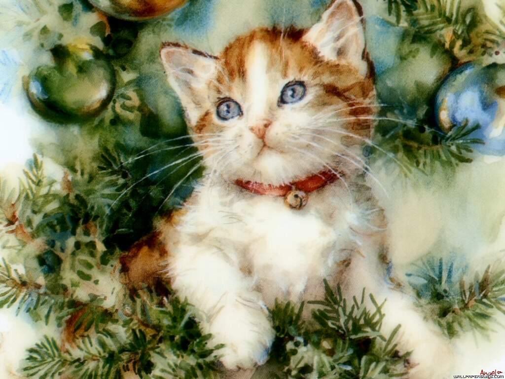 Vintage Kitty Christmas Cards The Czech