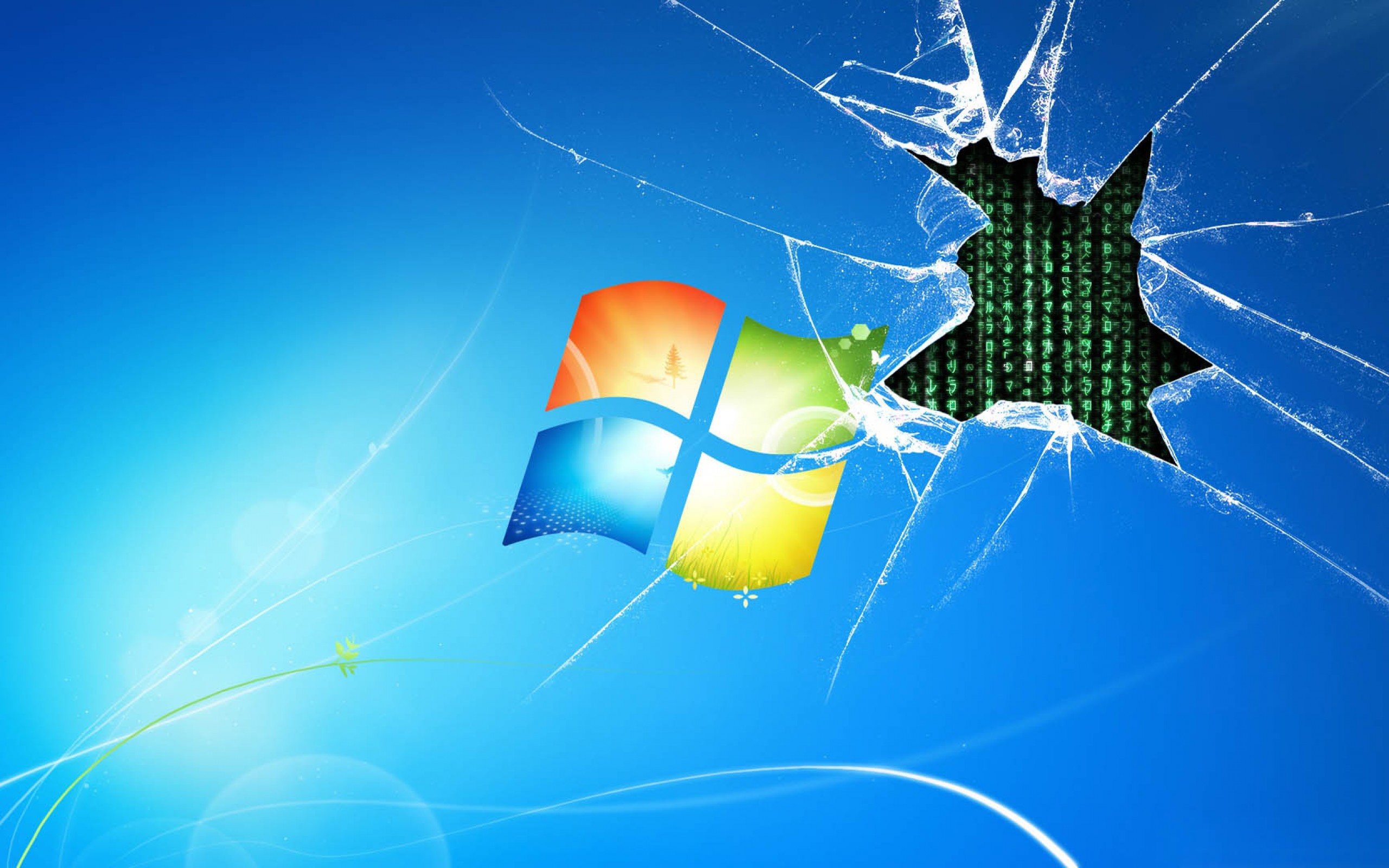 Windows Cracked Screen HD Wallpaper For Your Desktop Background Or