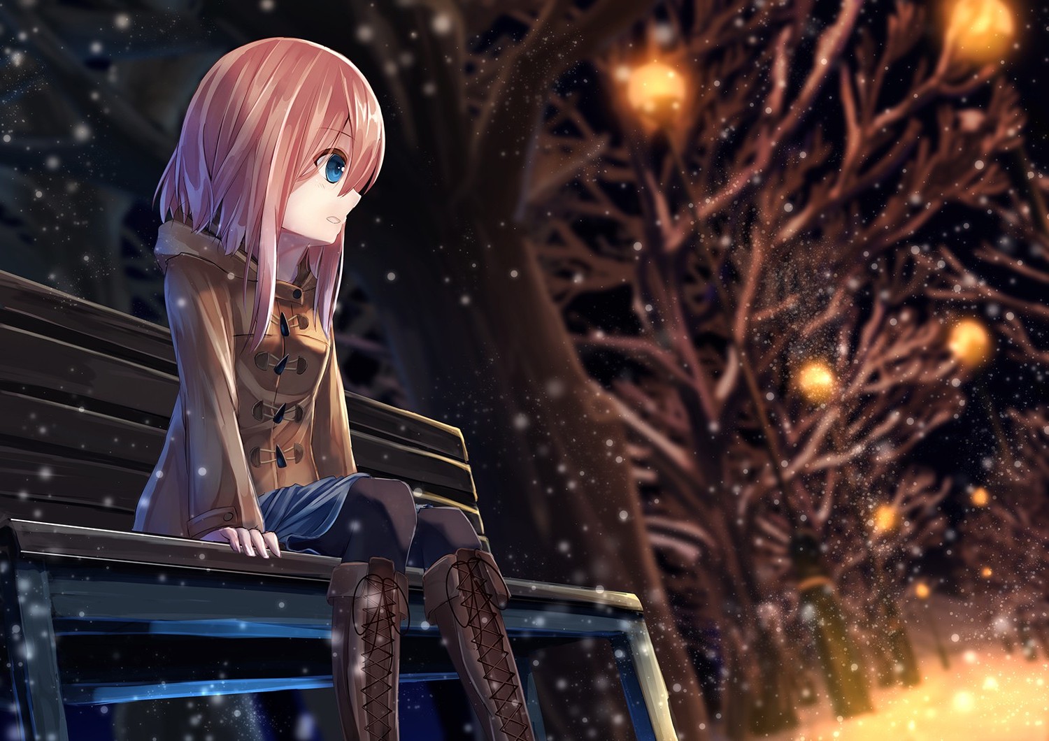 Anime Girl Alone Wallpaper HD 4k Image Photos And Picture