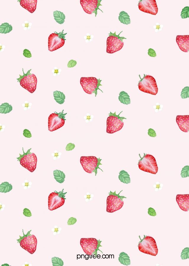 Free download Watercolor Hand Painted Pink Strawberry Summer Wallpaper ...