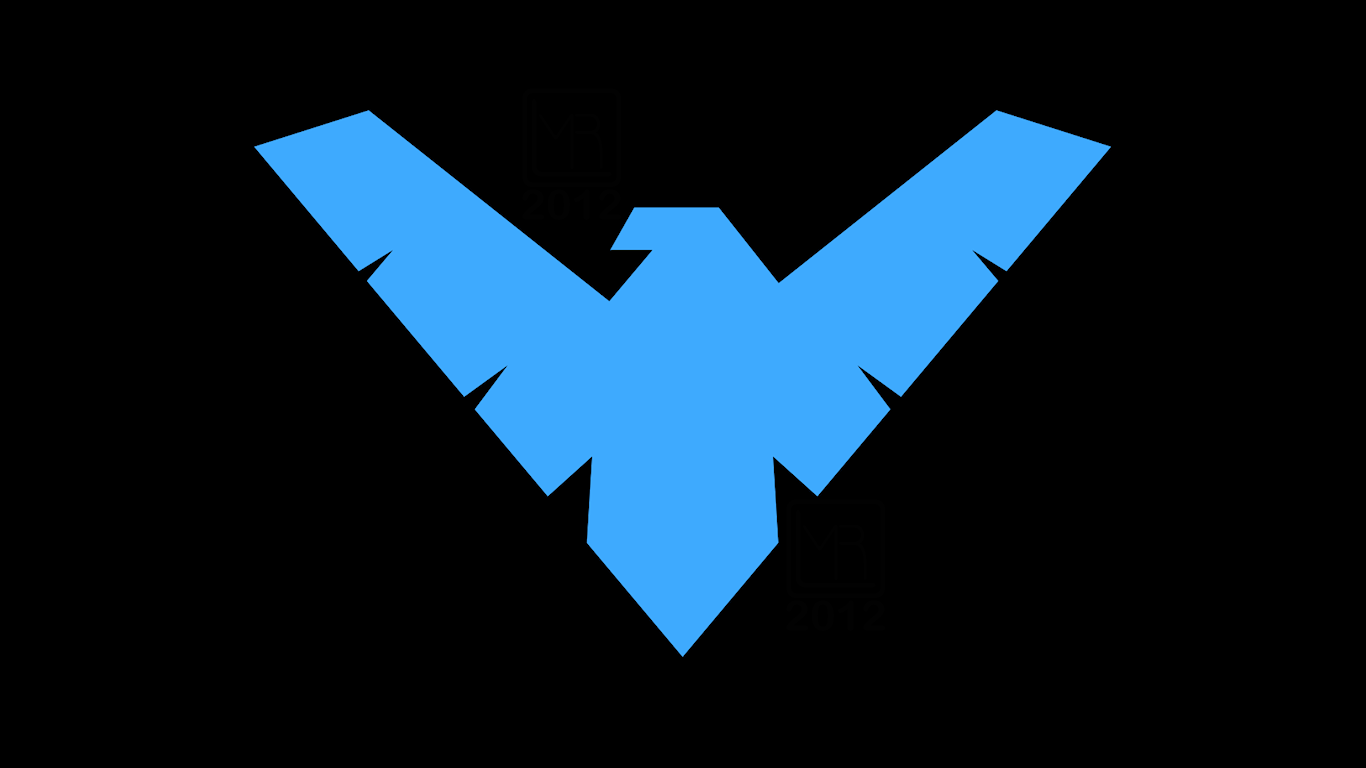 nightwing animated symbol wp by morganrlewis fan art wallpaper movies