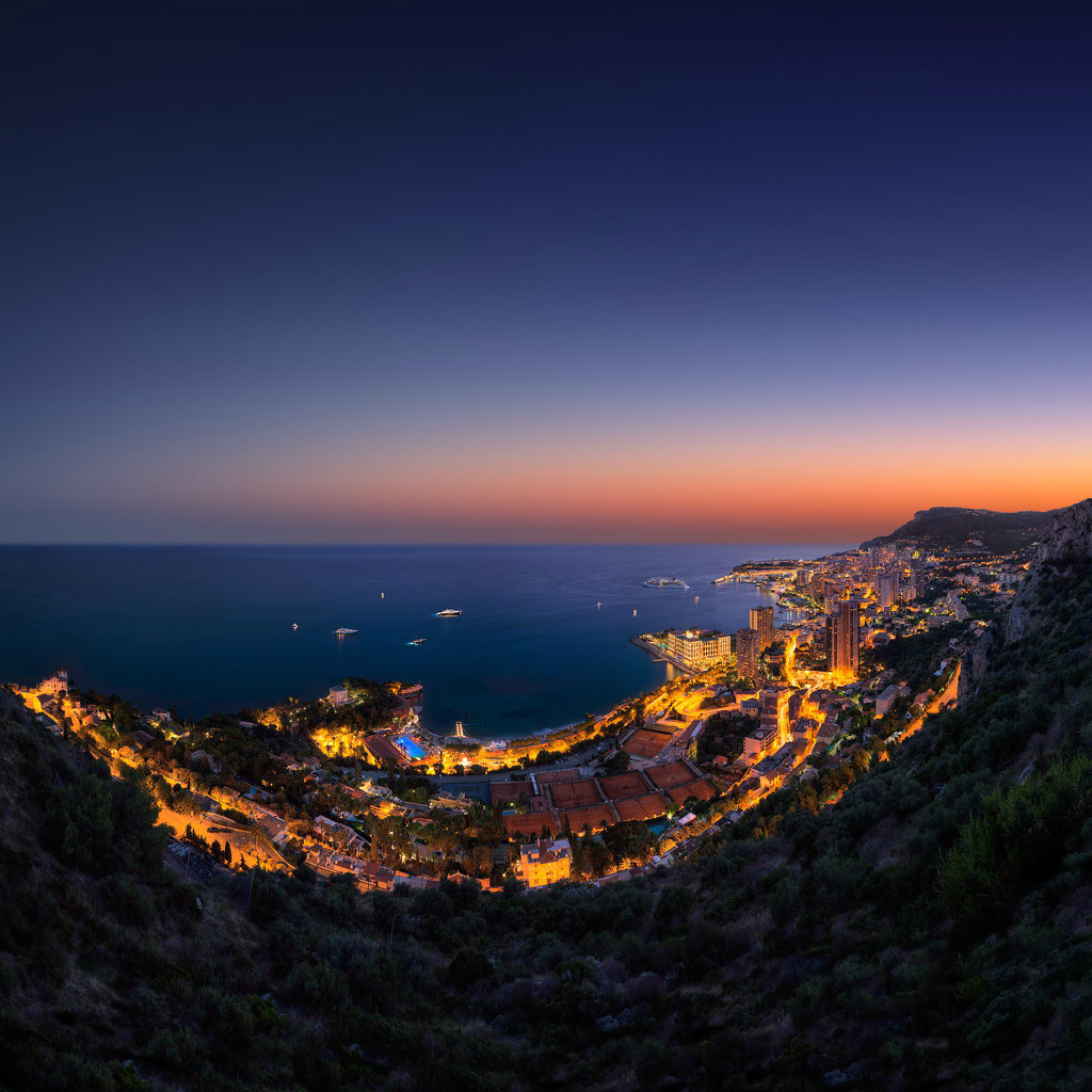 Summer Sunset Over Monaco iPad Wallpaper iPhone