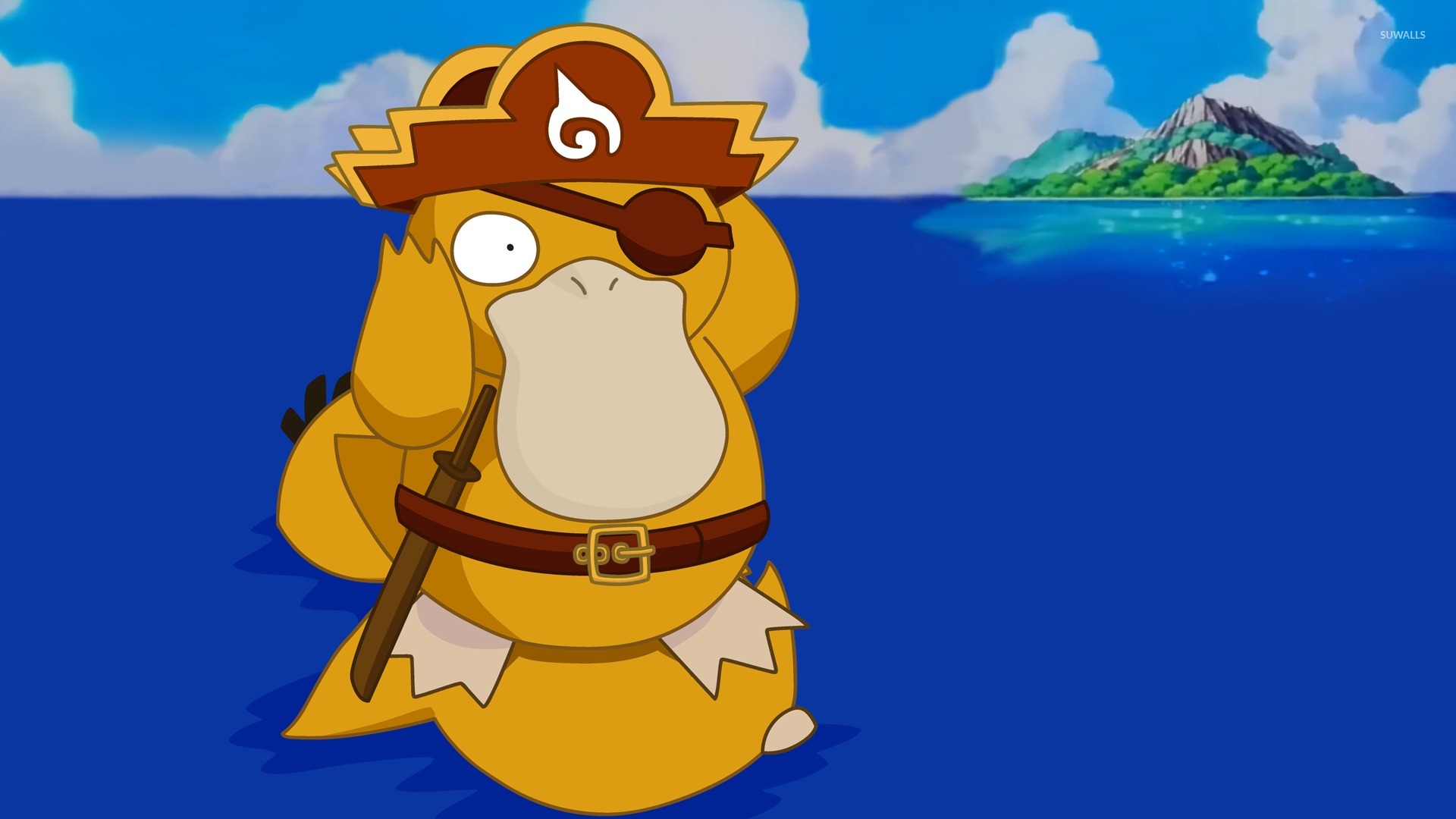 Psyduck On The Water Pokemon Wallpaper Game