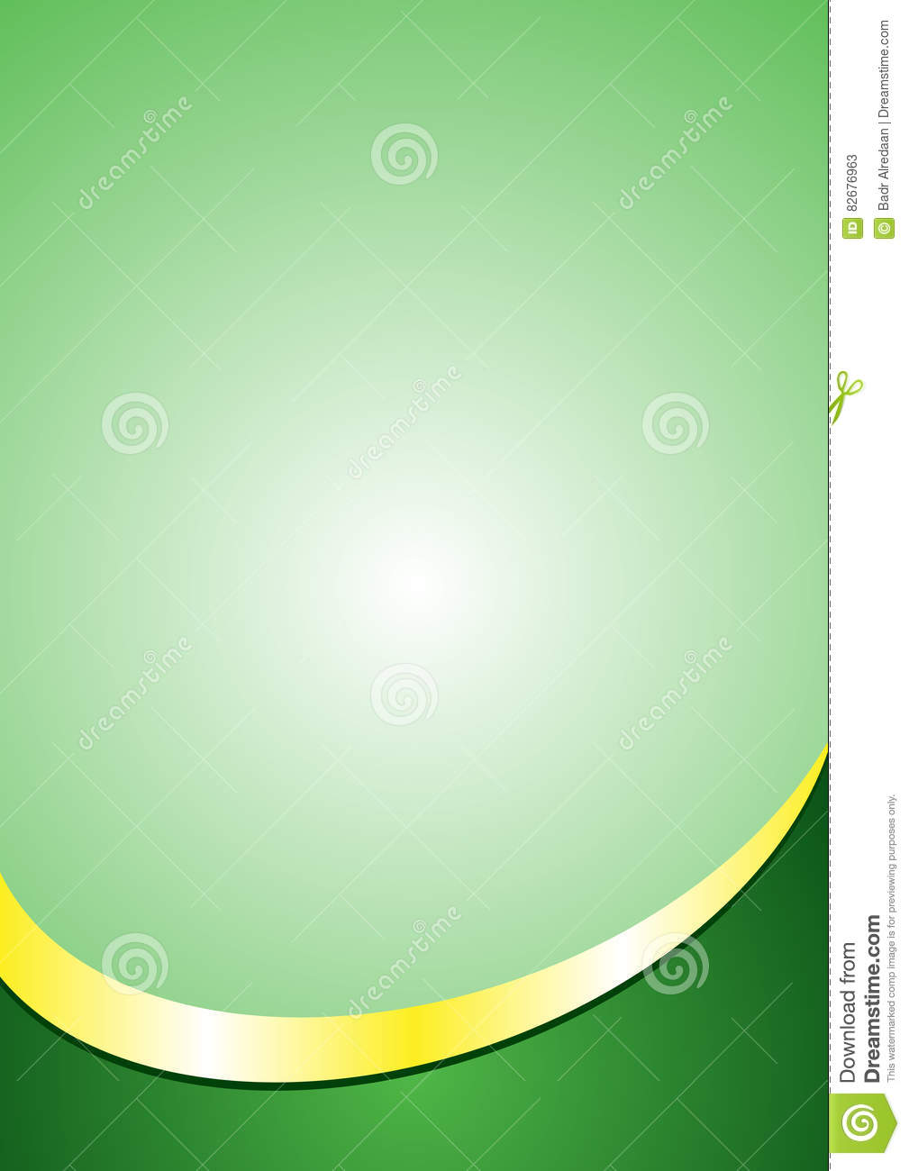 A4 Poster Background Template Green And Gold Color Footer
