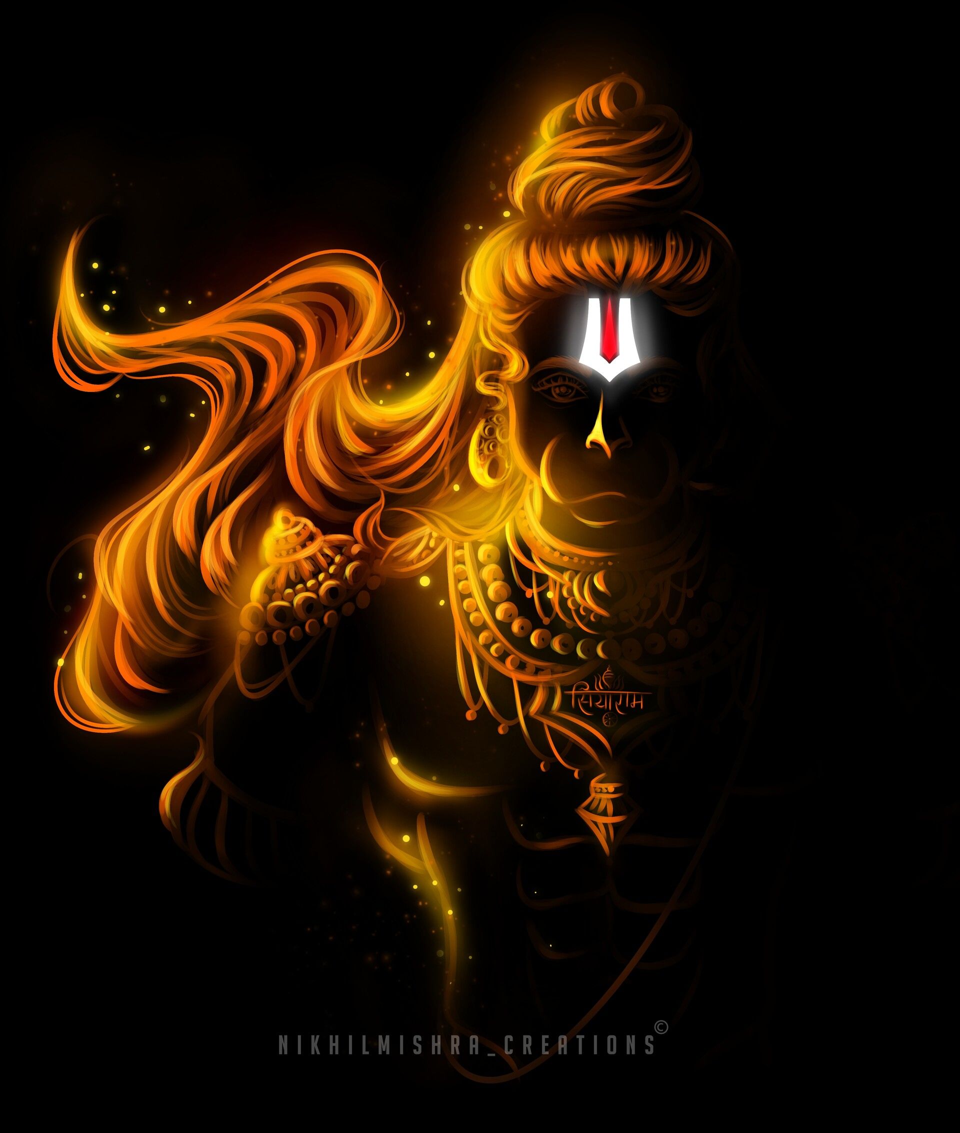Lord Hanuman Ji Digital Art Nikhil Mishra Wallpaper