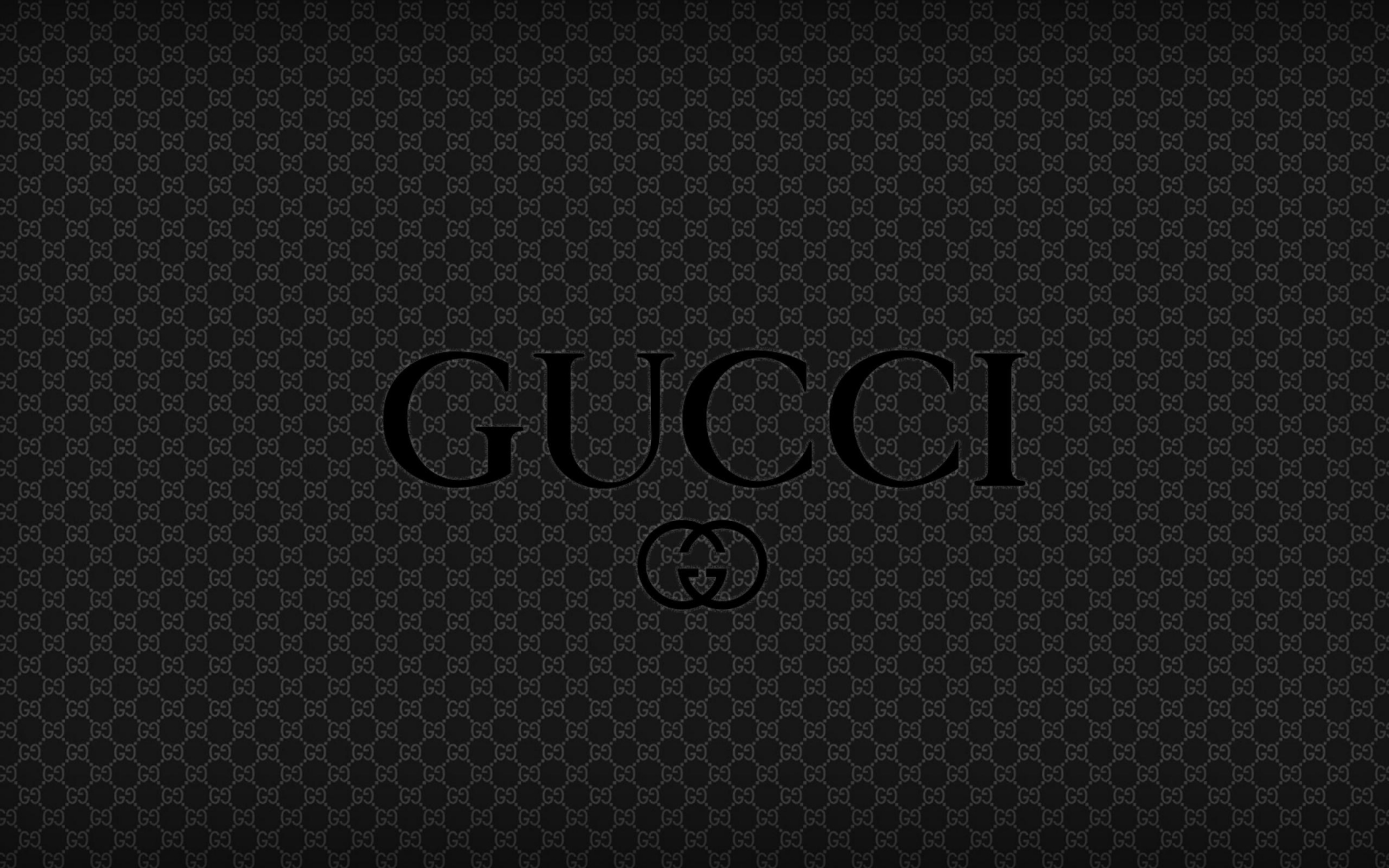 Gucci Logo Pattern: A Dark HD Wallpaper