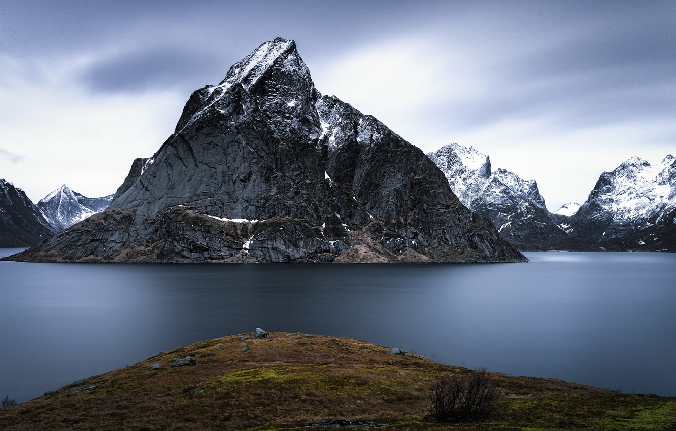 Wallpaper Sea Mountains Norway The Gray