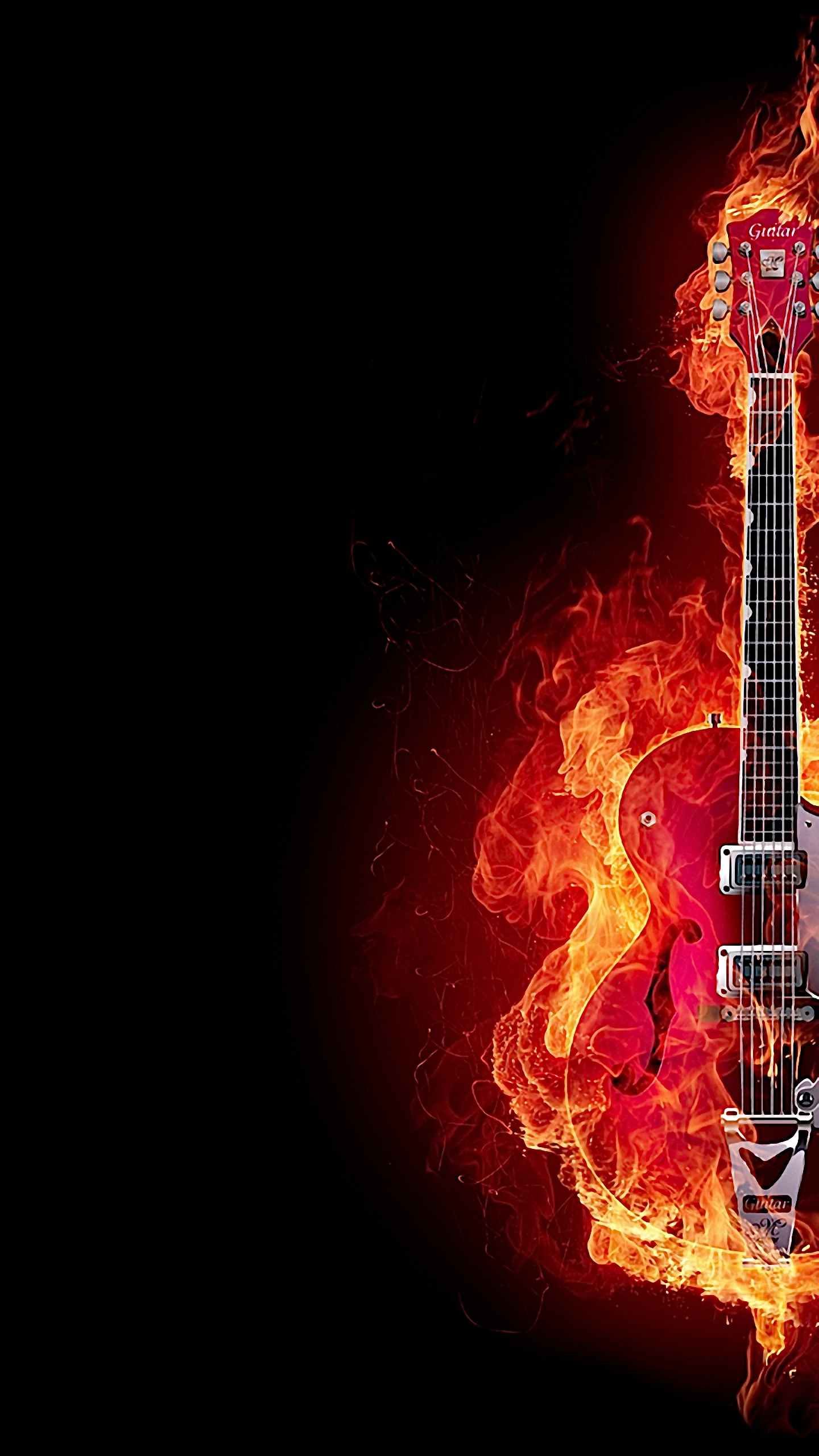 your lg g3 hd 1440x2560 flaming guitar lg g3 wallpapers