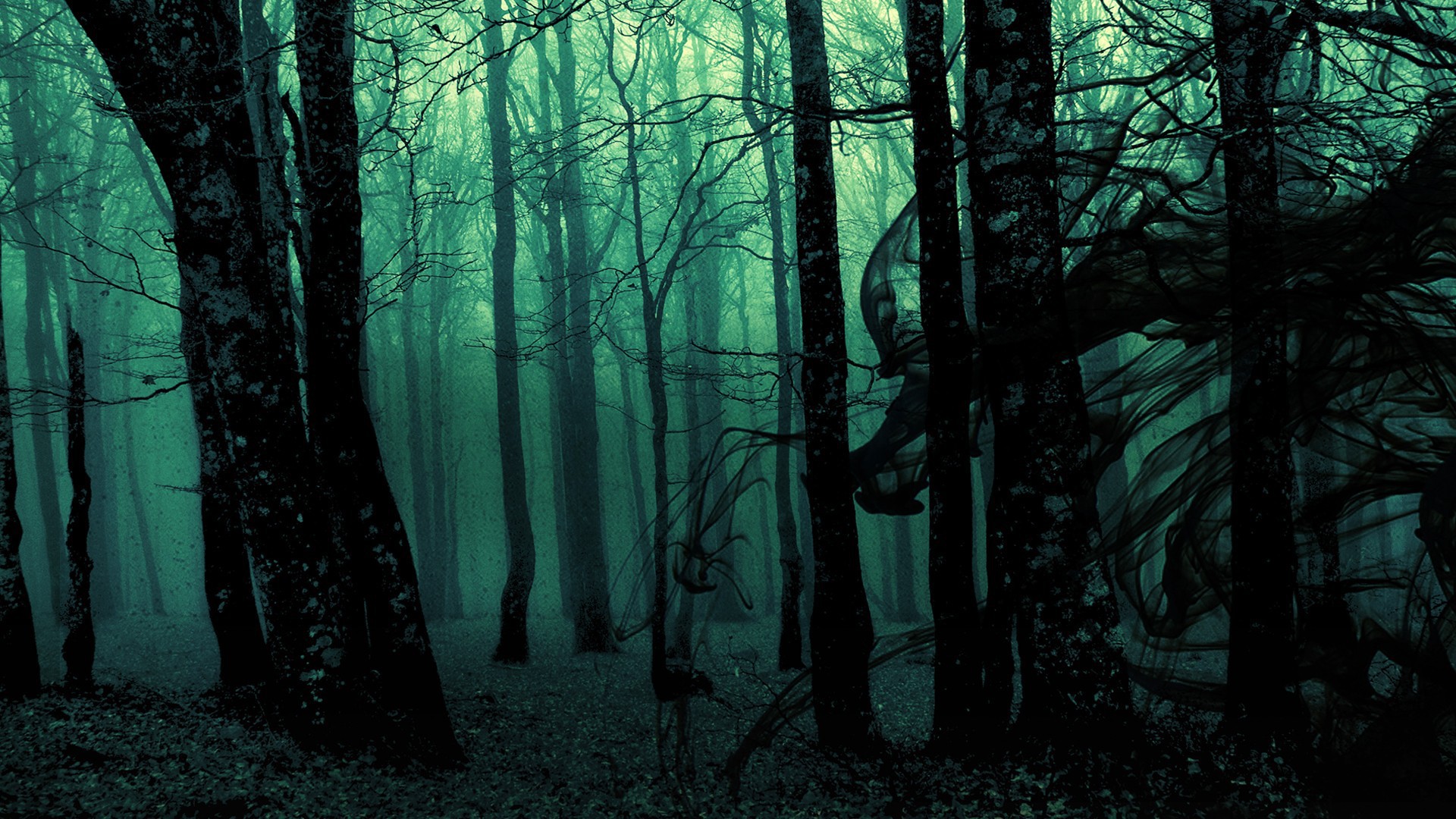 dark ghost gothic wood trees fantasy evil horror wallpaper background 1920x1080