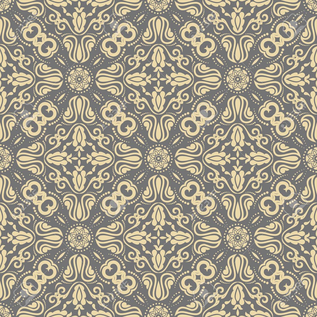 Orient Vector Classic Golden Pattern Seamless Abstract Background
